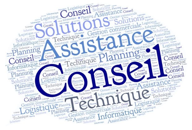 Nuage de mots avec les services proposés.